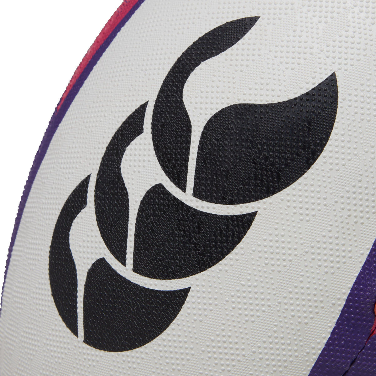 Size 5 Canterbury ball with purple pink color design variations plus the CCC logo.