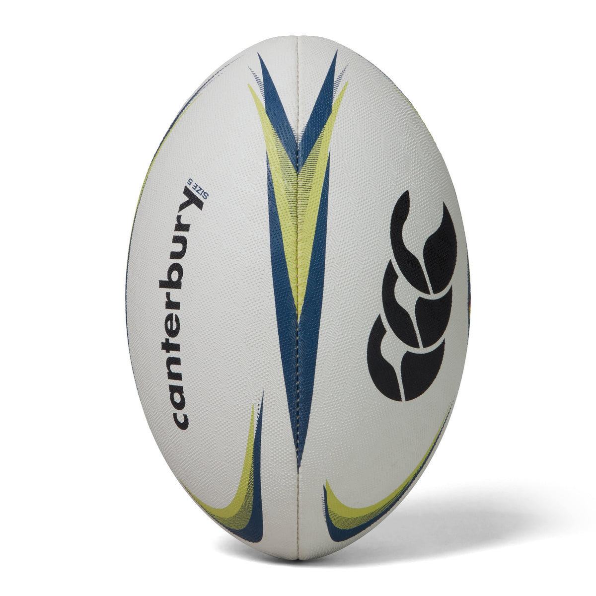Size 5 Canterbury ball with blue and lime green color design variations plus the CCC logo
