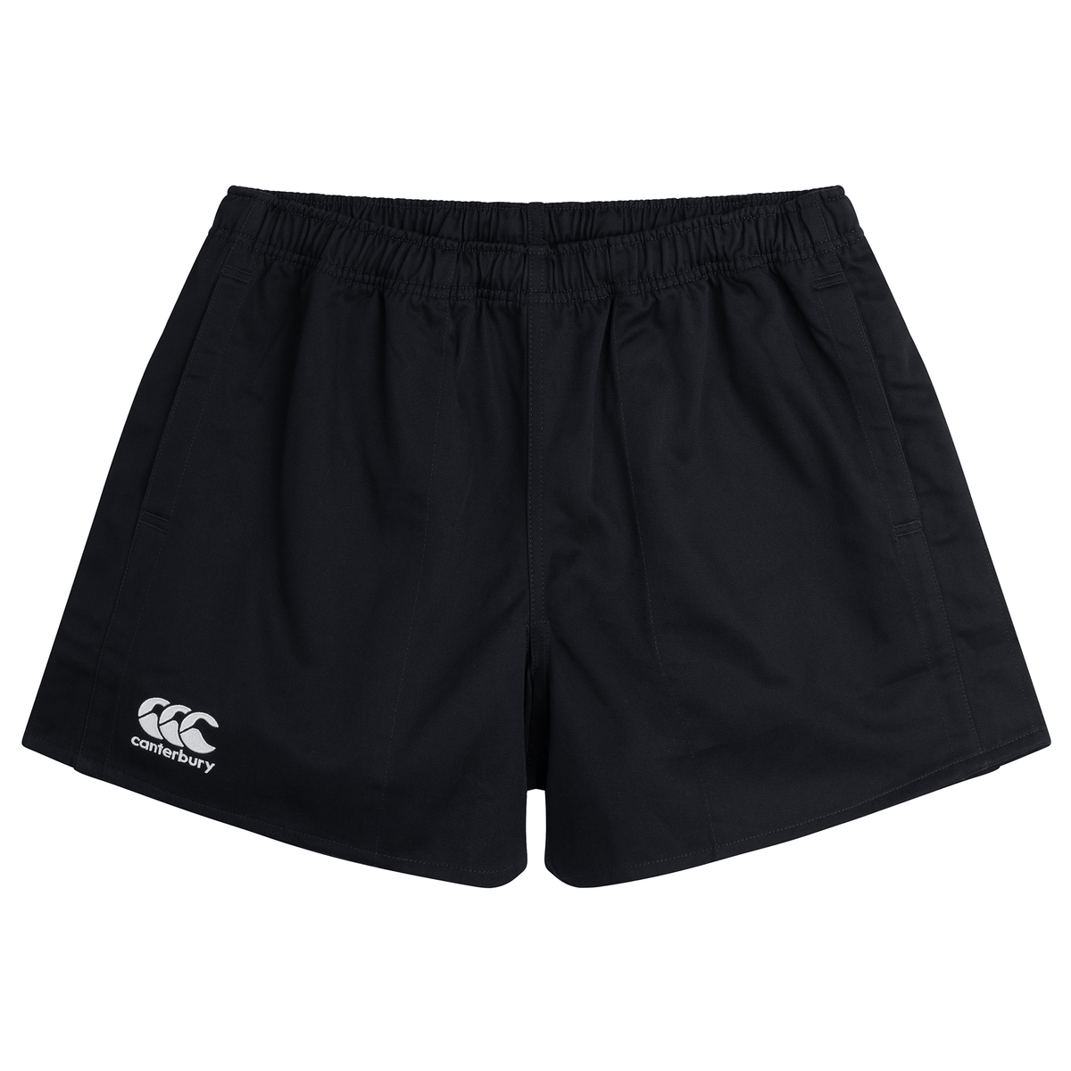 A Canterbury Professional Cotton Short with a white logo on the side.
