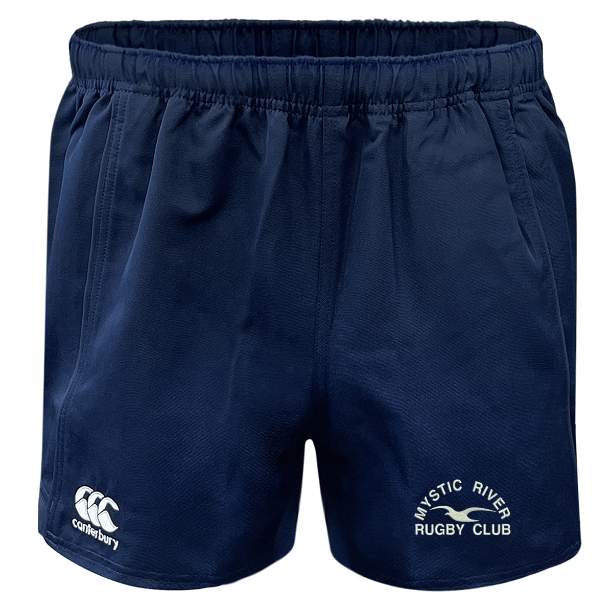 A popular EMB Canterbury navy Mystic River Rugby Canterbury Advantage Rugby Shorts with the words arctic blues rugby club on it.