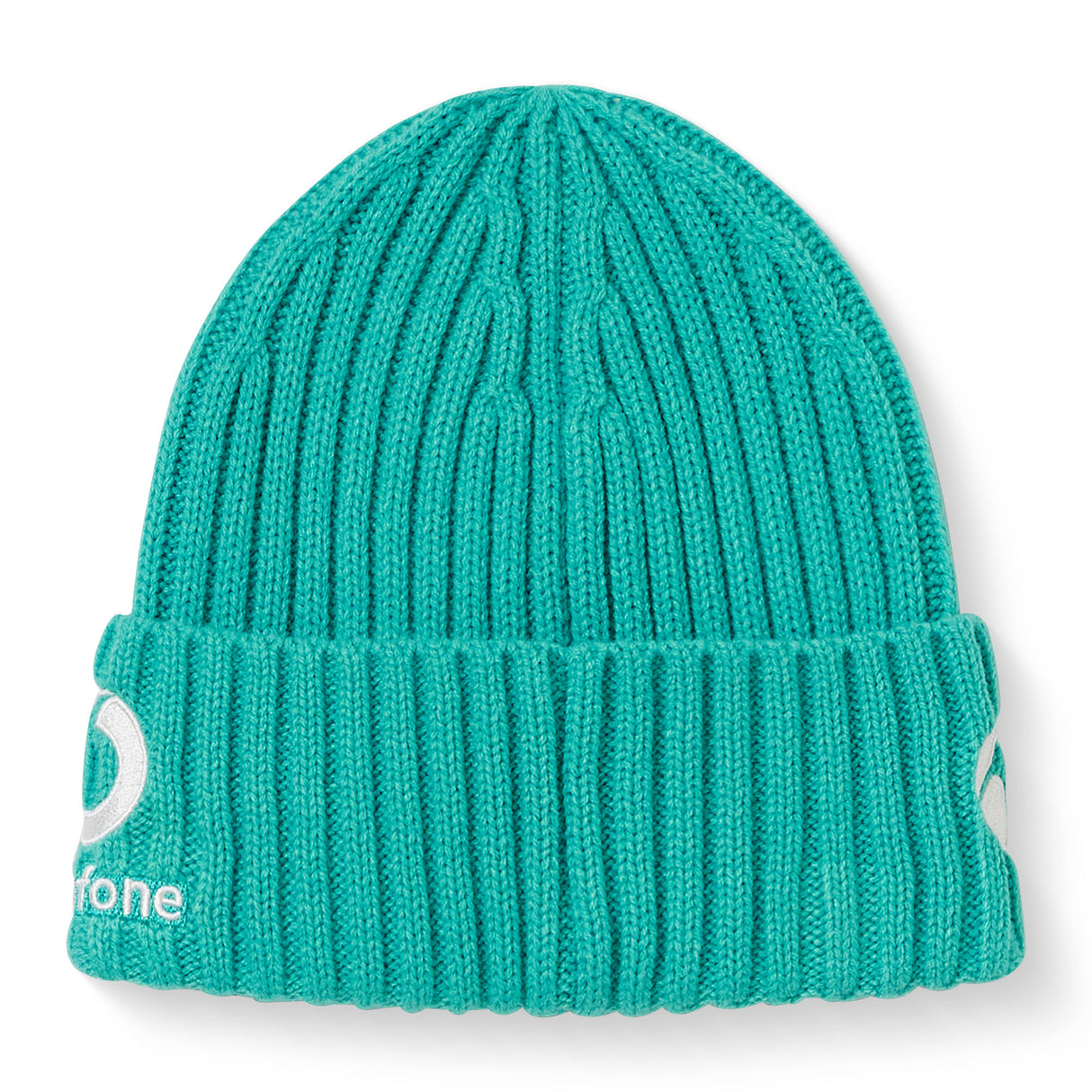 A teal ribbed knit “Ireland 26 Beanie” by Canterbury with a folded brim, featuring a white circular logo and partial text embroidered on the side.