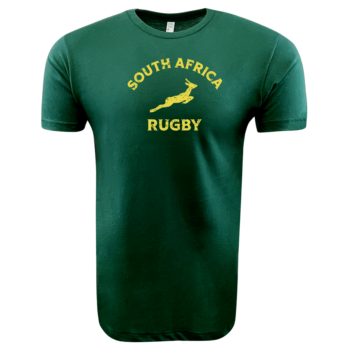 Green Nations of Rugby South Africa Rugby Supersoft Tee 24 with "South Africa Rugby" text and a map graphic by WRS LAT.