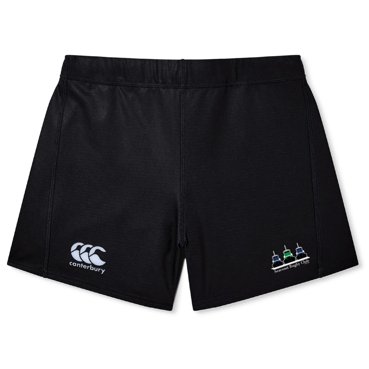 The Seacoast Rugby Club Women's Yokohama Short by EMB Canterbury offers athletic style and comfort, featuring an elastic waistband and Canterbury branding—perfect women's rugby shorts.