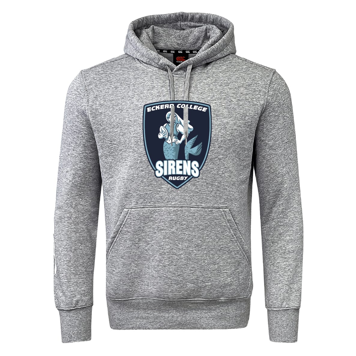 The Eckerd College Club Hoodie by Canterbury features the Sirens Rugby team logo on the front and is crafted from soft fleece for comfort and style. Brand: WRS Canterbury.