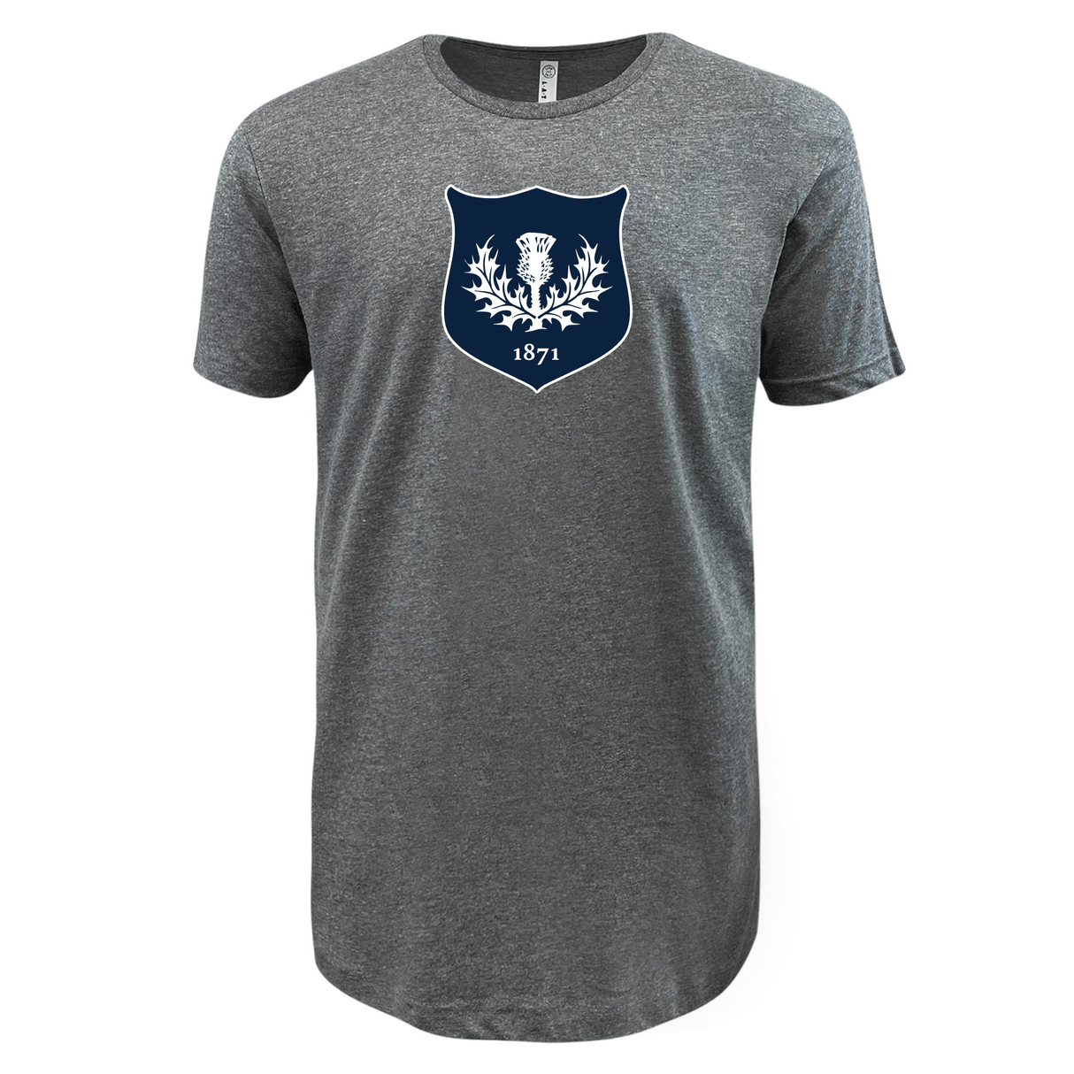 Nations of Rugby Vintage Scotland Supersoft Tee by WRS LAT displayed on a white mannequin.