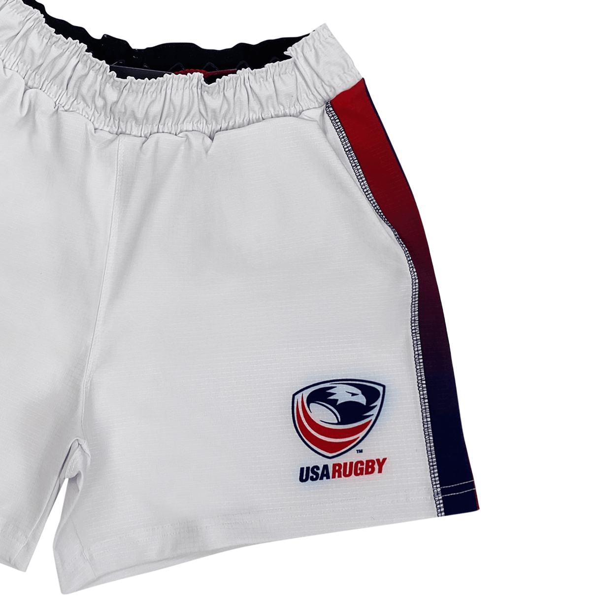 The USA Rugby 22/23 Pro Home Short by Castore features a sleek logo, ideal for fans and players.