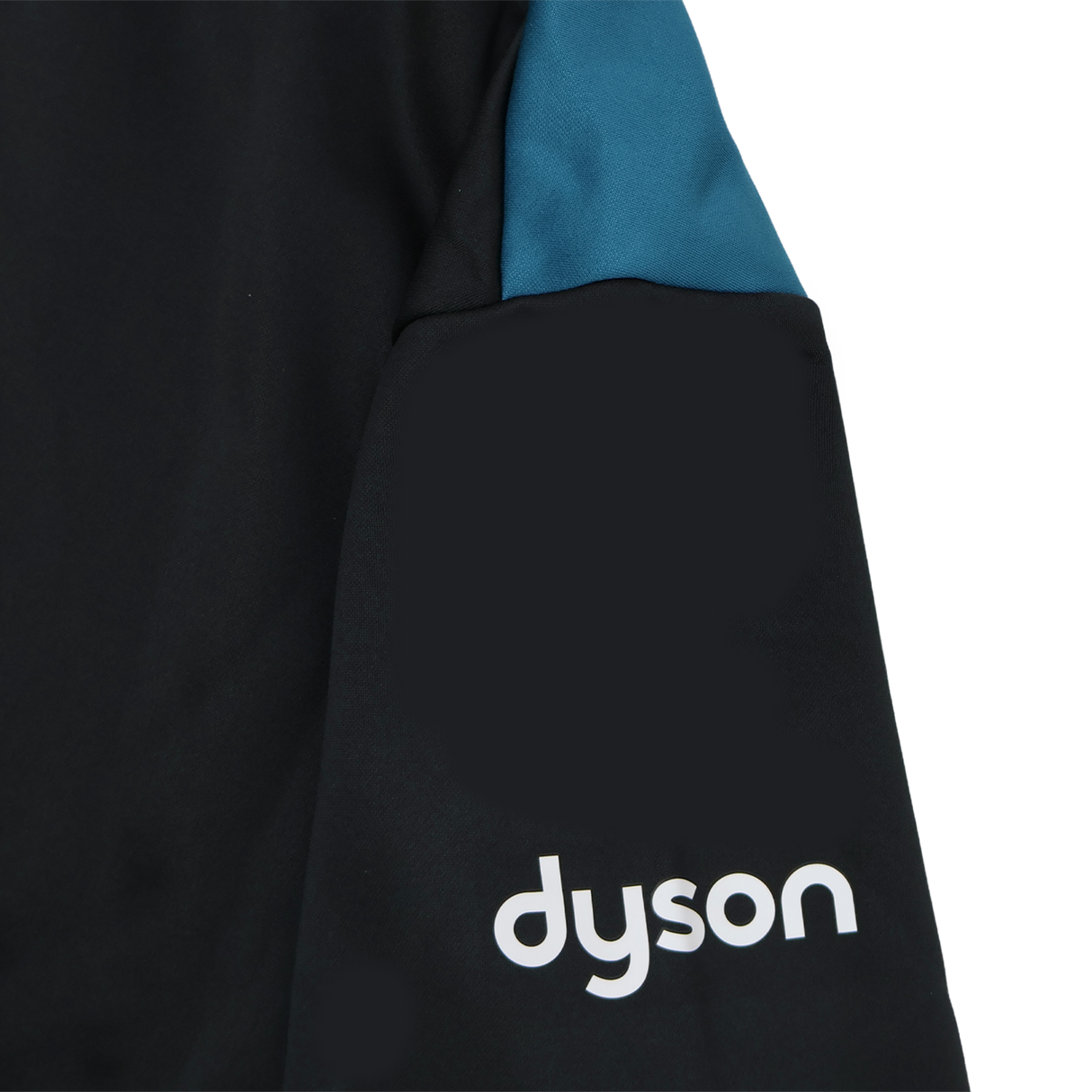 The Bath 23/24 Hoodie by Castore is a black and teal fabric hoodie featuring the Castore brand, with "dyson" printed in white lowercase letters on the sleeve.