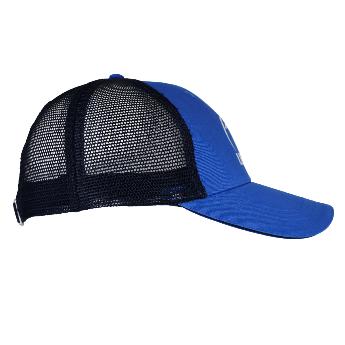 The Leinster 24/25 Adjustable Cap by Castore features a solid blue front and bill, black mesh back, and classic profile—ideal for fans looking for a stylish Leinster Rugby hat.