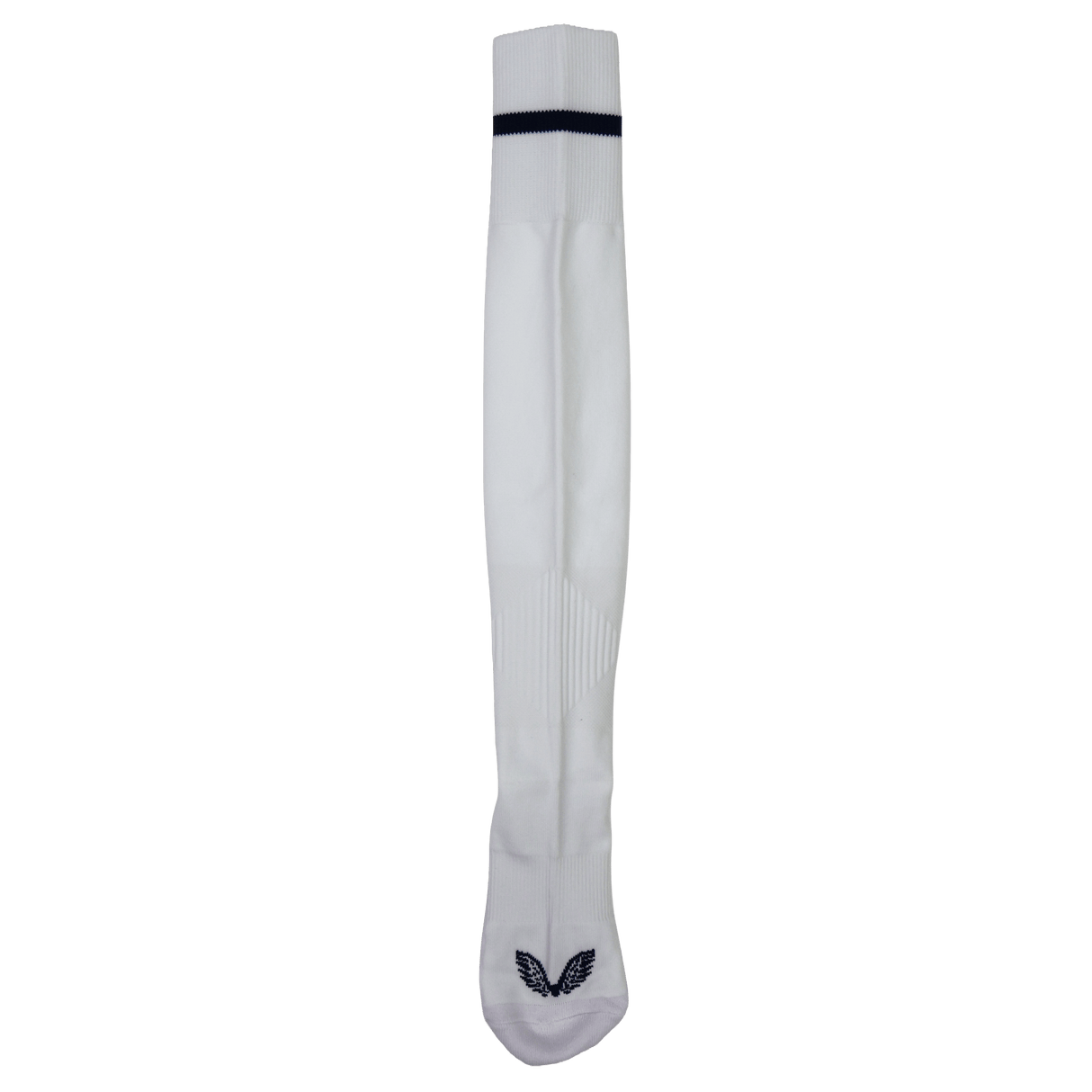 The USA Rugby 24/25 Away Sock by Castore is a single white sock with a thin dark stripe near the top and a small dark wing logo on the toe, shown against a plain background.
