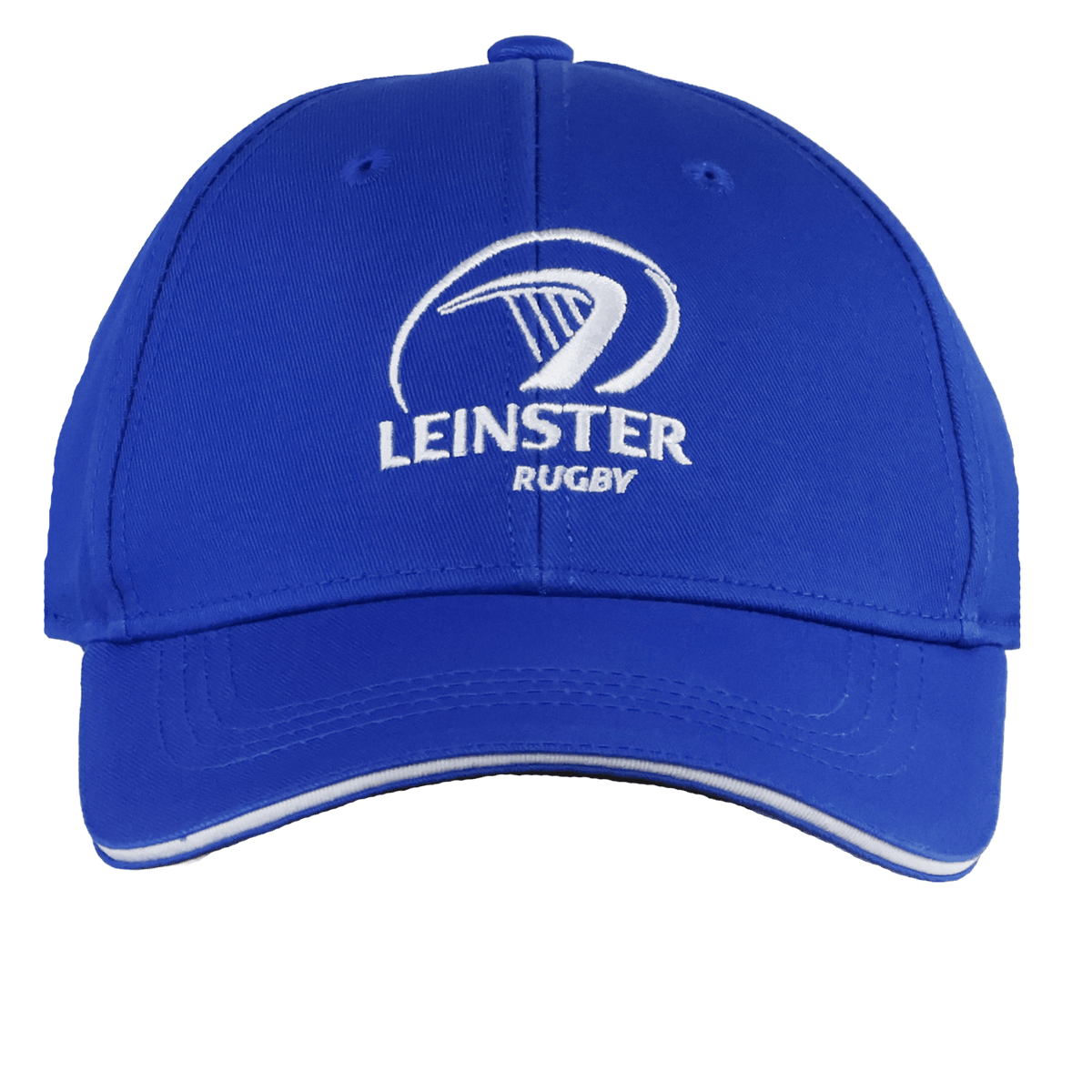 The Leinster 24/25 Snap Back Cotton Twill Cap by Castore features blue cotton twill, with the Leinster Rugby logo and text embroidered in white on the front.