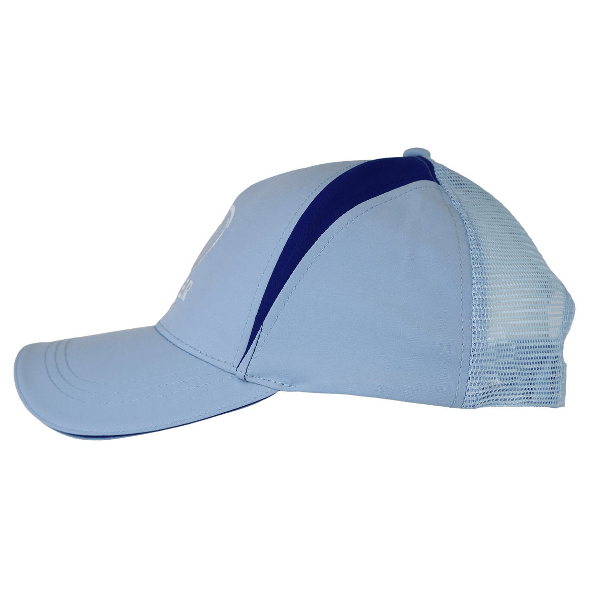 The Leinster 24/25 Club Cap by Castore features a light blue design, mesh back panel, and dark blue stripe detail, shown from the side against a white background.