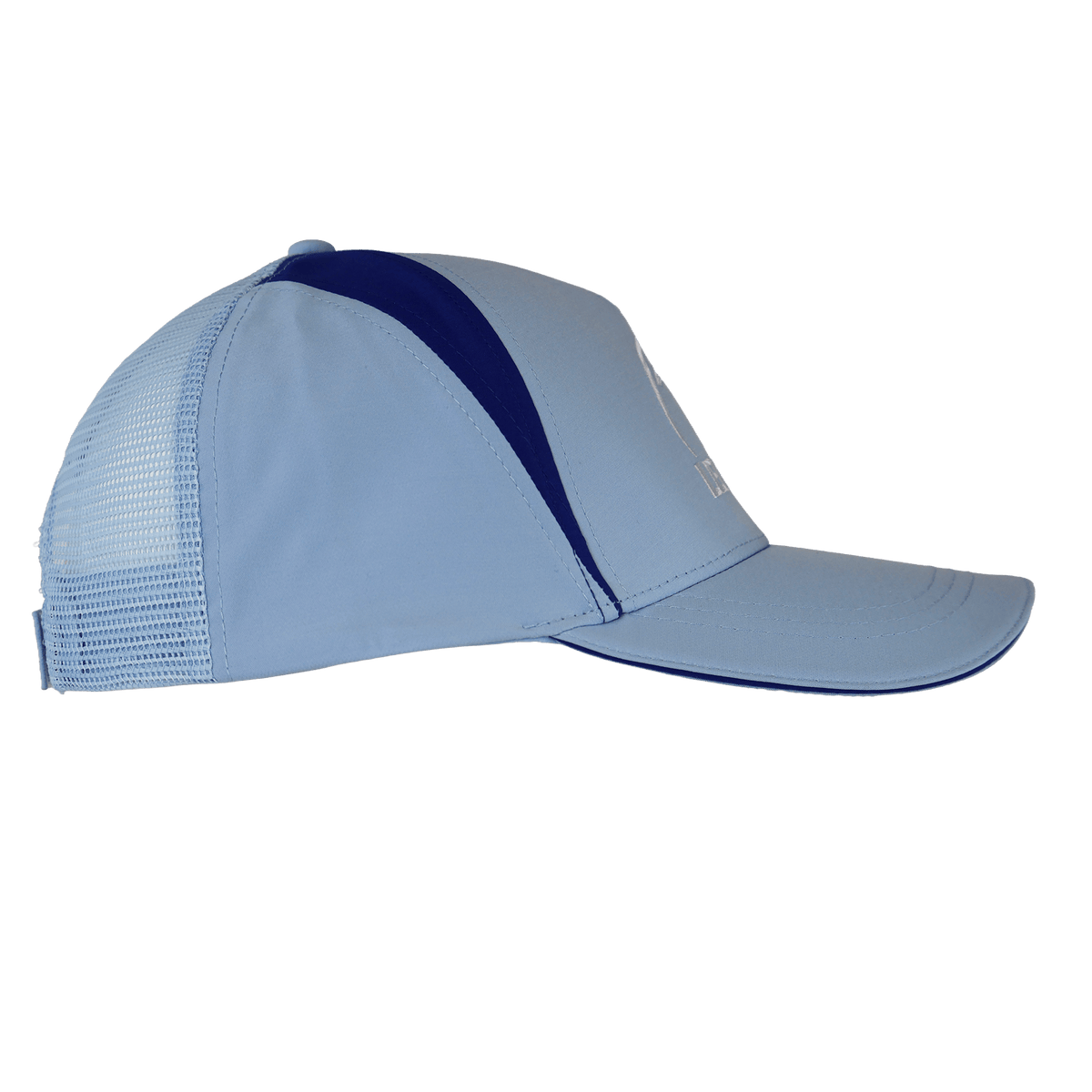 The Leinster 24/25 Club Cap by Castore features a light blue design with a mesh back panel and a darker blue accent stripe, displayed from the side against a plain white background.