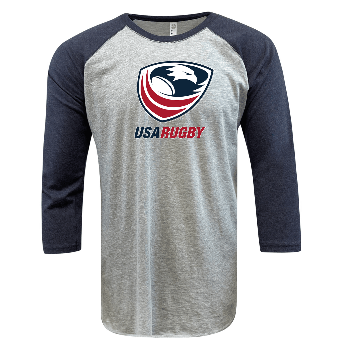 WRS LAT USA Rugby Crest Baseball 3/4 Sleeve T-shirt.