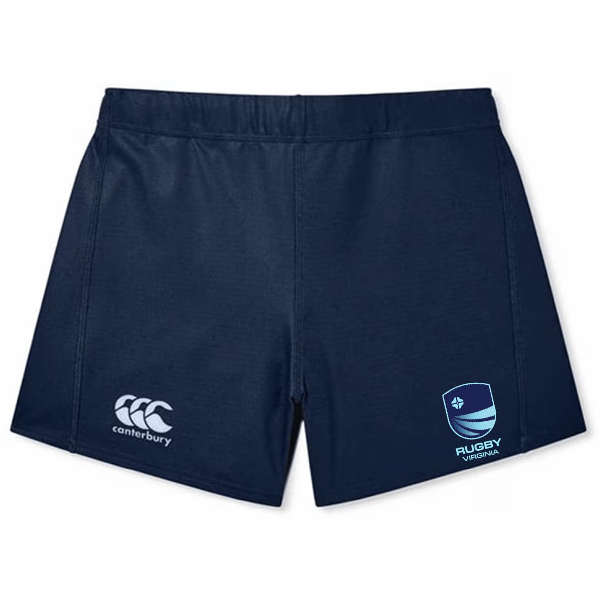 The Rugby VA Women's Yokohama Short by EMB Canterbury features the Canterbury logo on the left leg and the Rugby Virginia logo on the right, making them ideal for women’s rugby.