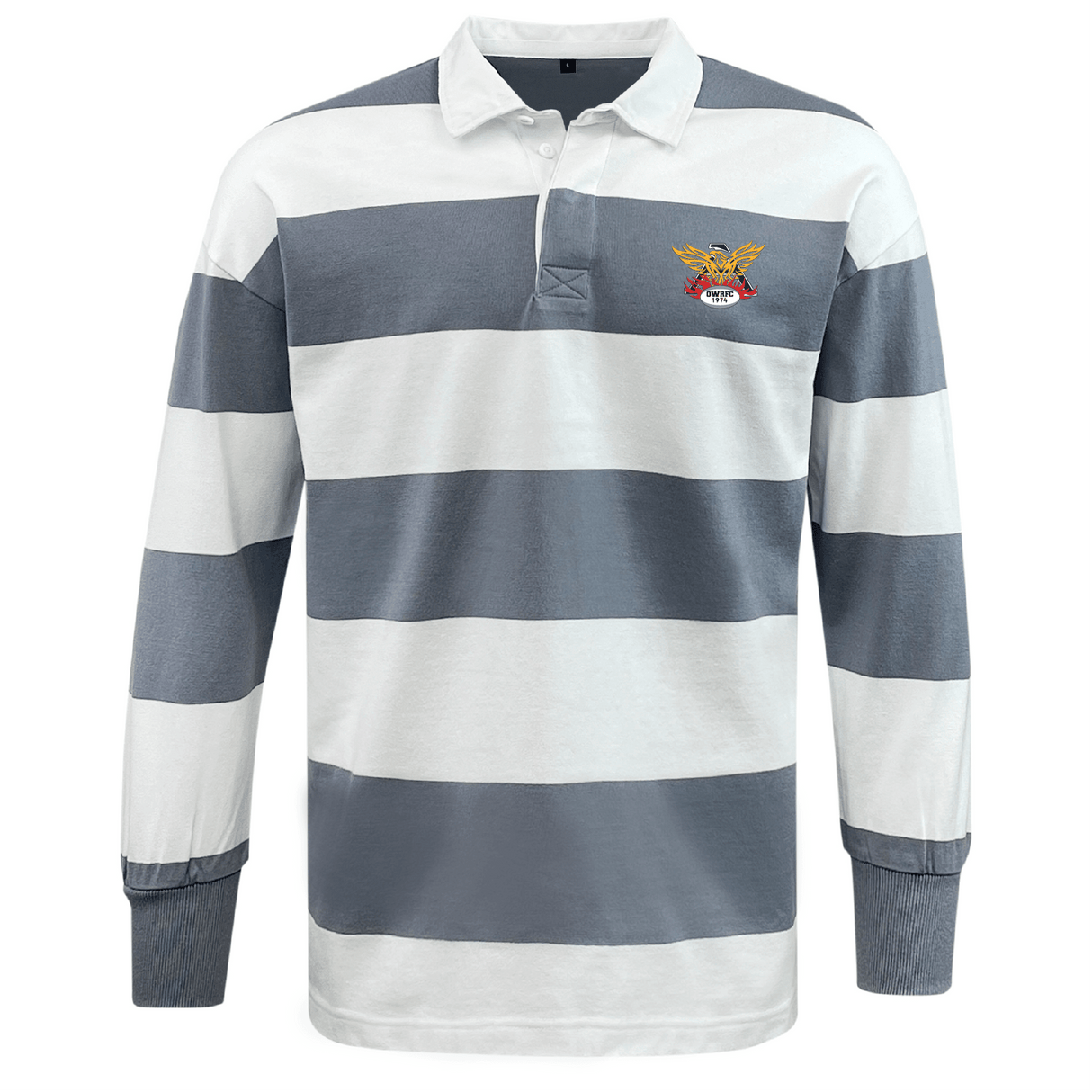 Atlanta Old White Rugby Classic Long Sleeve Hooped Rugby Jersey