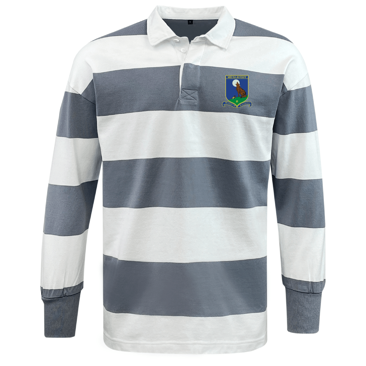Media Rugby Classic Long Sleeve Hooped Rugby Jersey