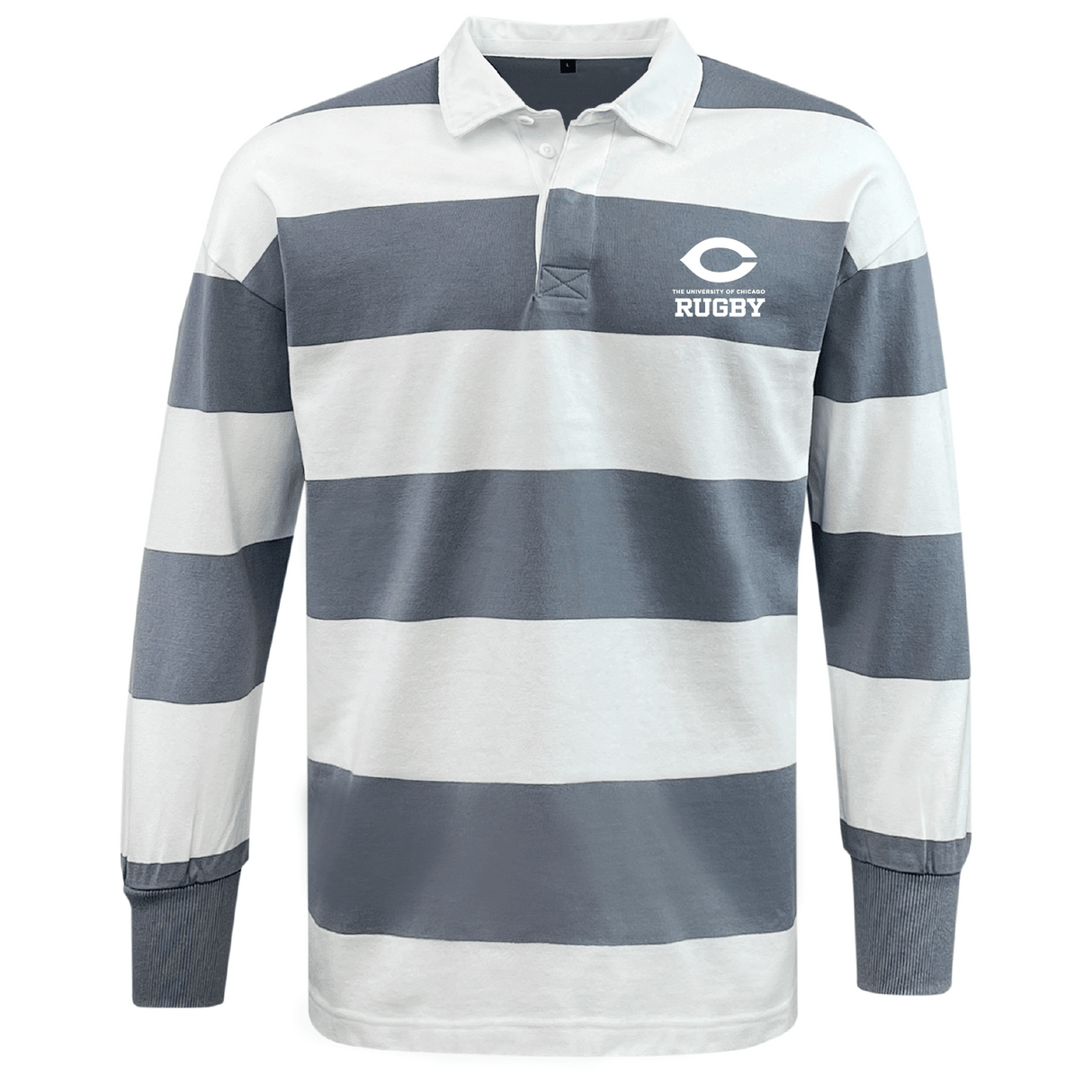 University of Chicago Classic Long Sleeve Hooped Rugby Jersey