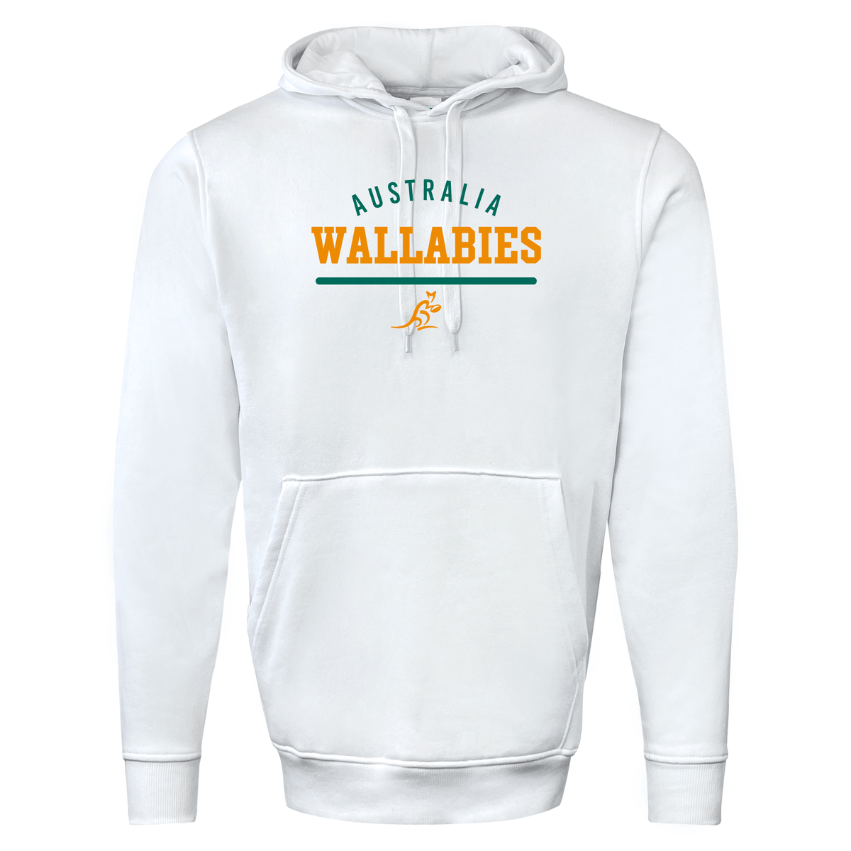 White WRS Augusta pullover hoodie with "Australia Wallabies" wordmark and logo on the front.