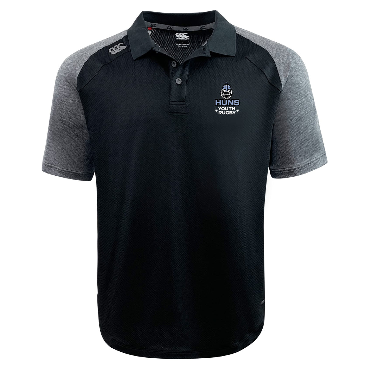 The Austin Huns Youth Rugby Elite Polo by EMB Canterbury features “Huns Youth Rugby” on the chest, CCC logos, and lightweight Vapodri fabric to keep you cool and comfortable.