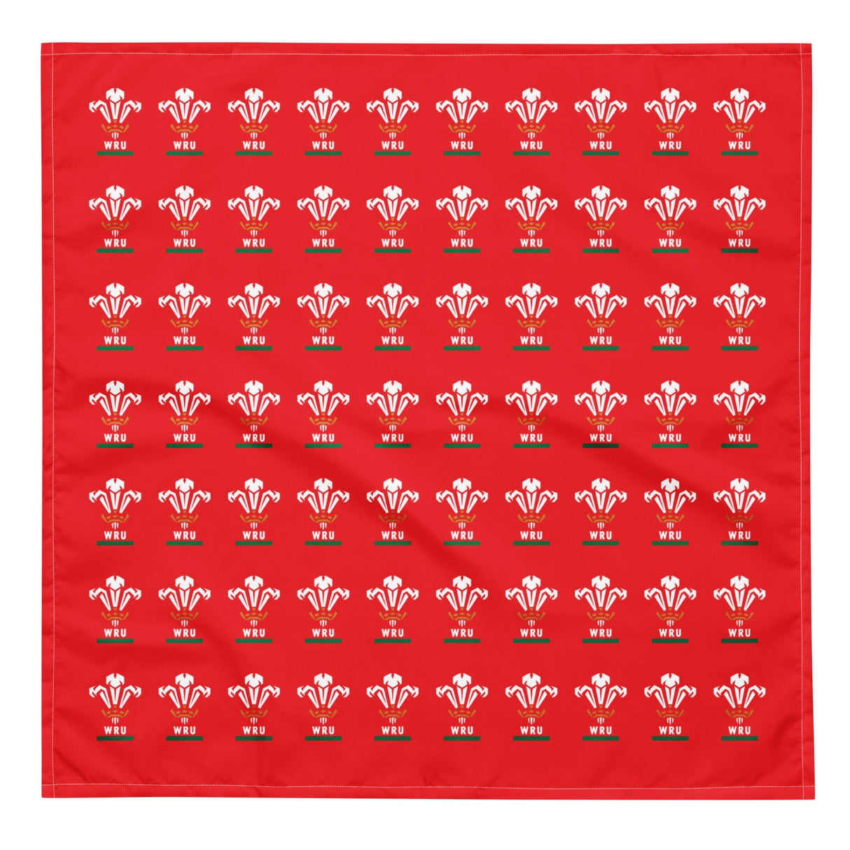 Red bandana with a pattern of WRU logos throughout.
