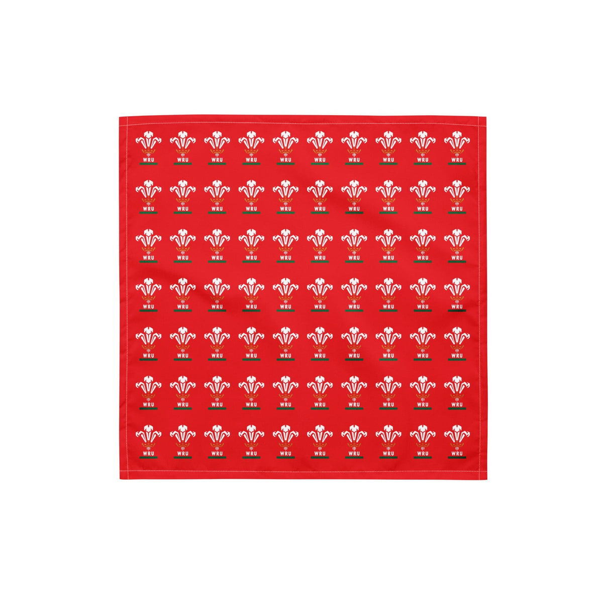 Red bandana with a pattern of WRU logos throughout.