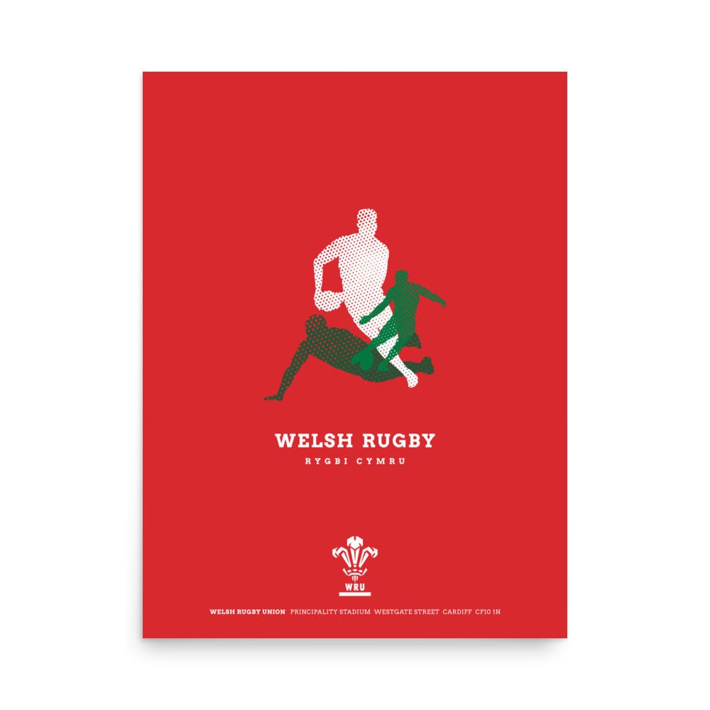 A PF LIC Wales Rugby 'Player Silhouette' Poster.