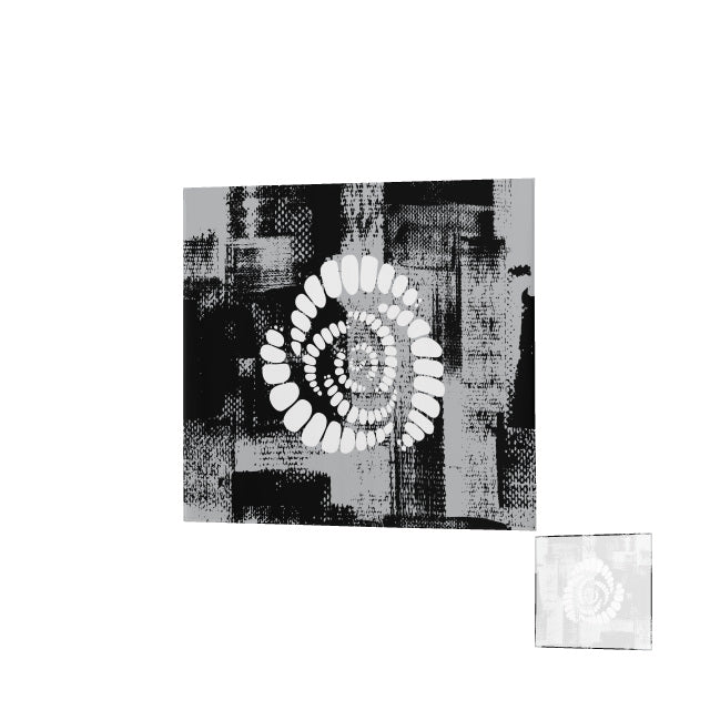 The Missoula All-Maggots Denver Blanket by Teamatical features black and white abstract art, showcasing a spiral pattern of ovals on a textured background, with a smaller version of the image displayed in the bottom right corner.