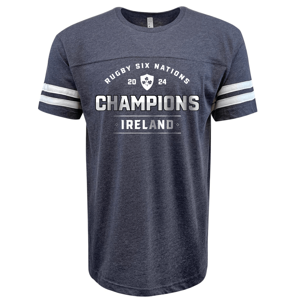 Commemorative Ireland 6 Nations 2024 Champions Football Tee celebrating Ireland as the champions of the 6 Nations 2024, made from combed ringspun cotton by WRS LAT.