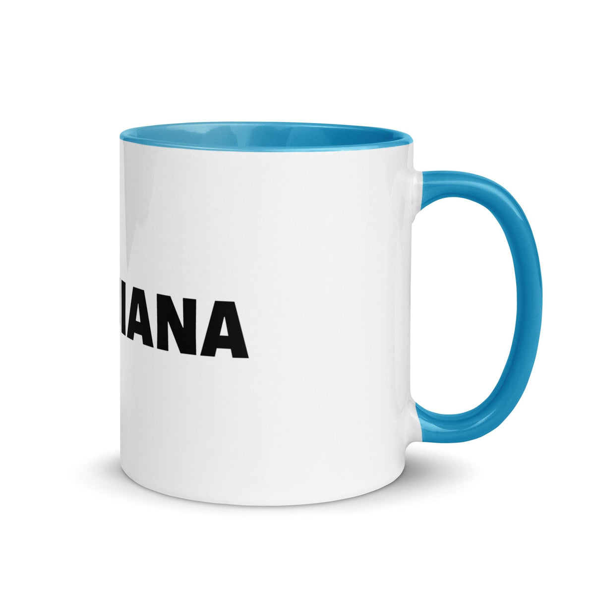 A blue and white Fijiana mug with the word manana on it.
