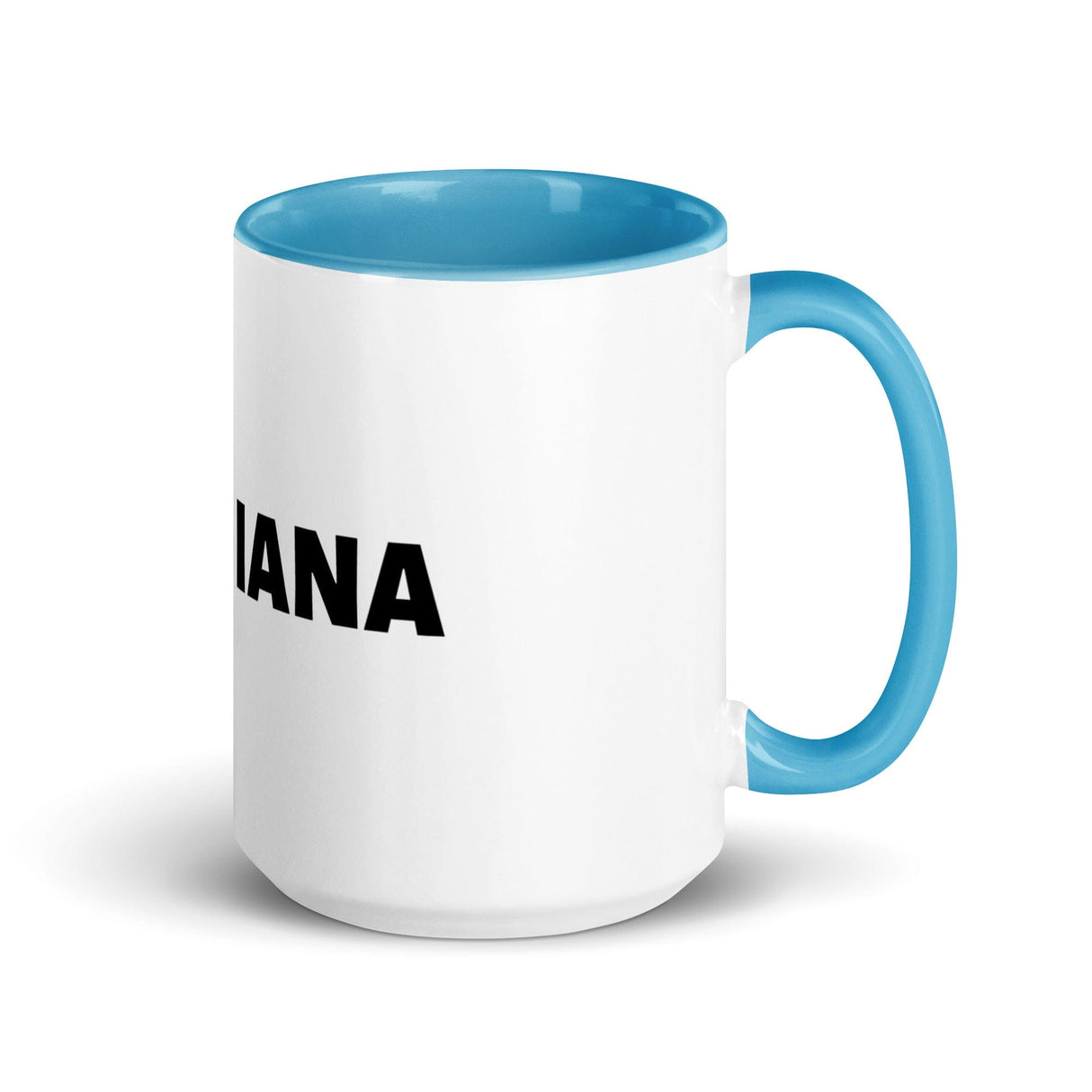 A white and blue Fijiana Mug with the word mexicana on it. (Brand: PF)