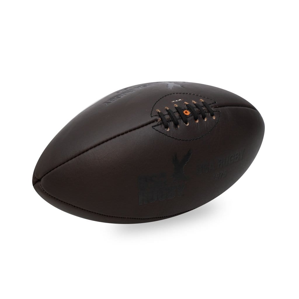 USA Eagles Vintage Leather Ball Brown with embossed vintage USA Rugby Logo