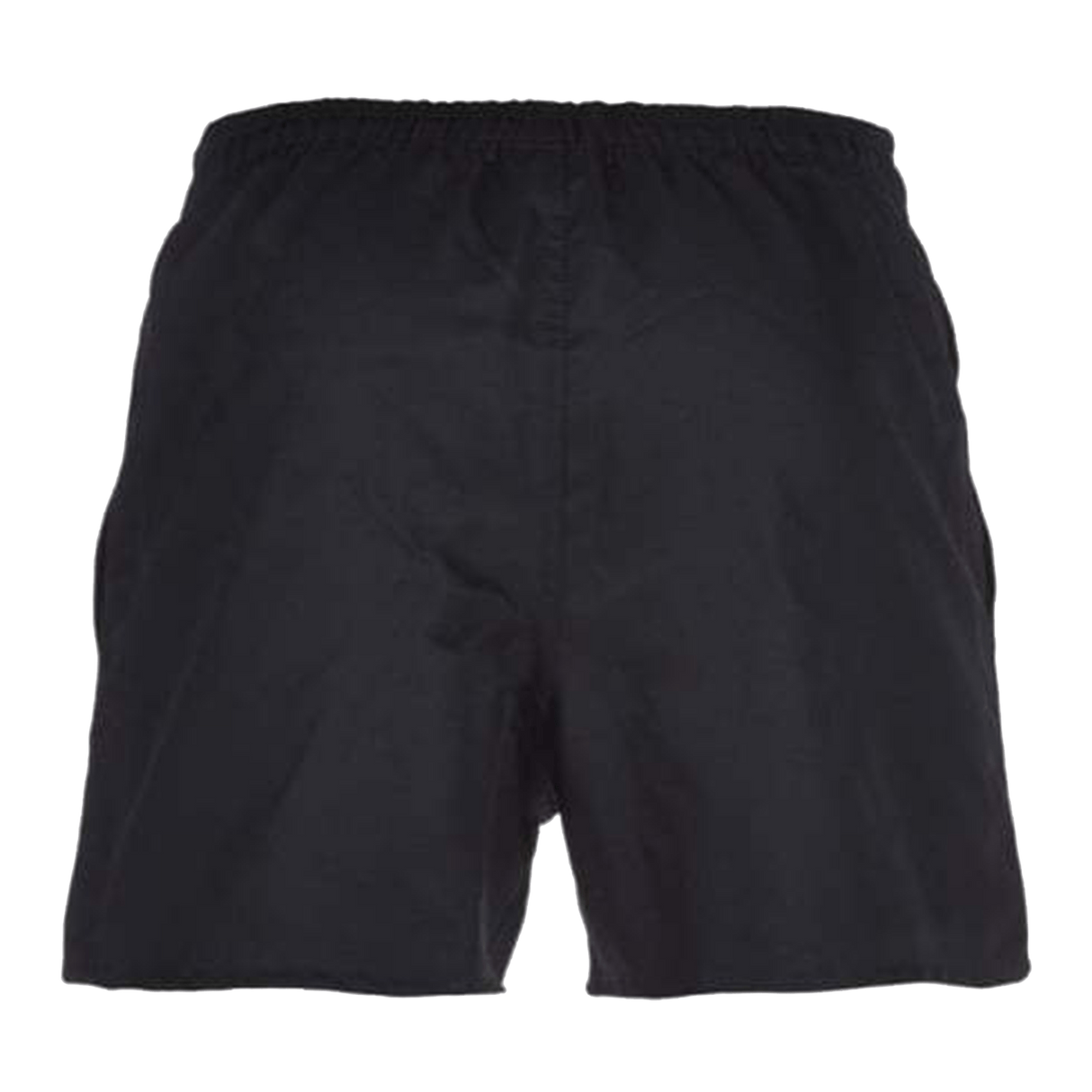 A Palm Beach Panthers Rugby Canterbury Black Professional Polyester Pocketed Rugby Shorts with a white logo on the side.
