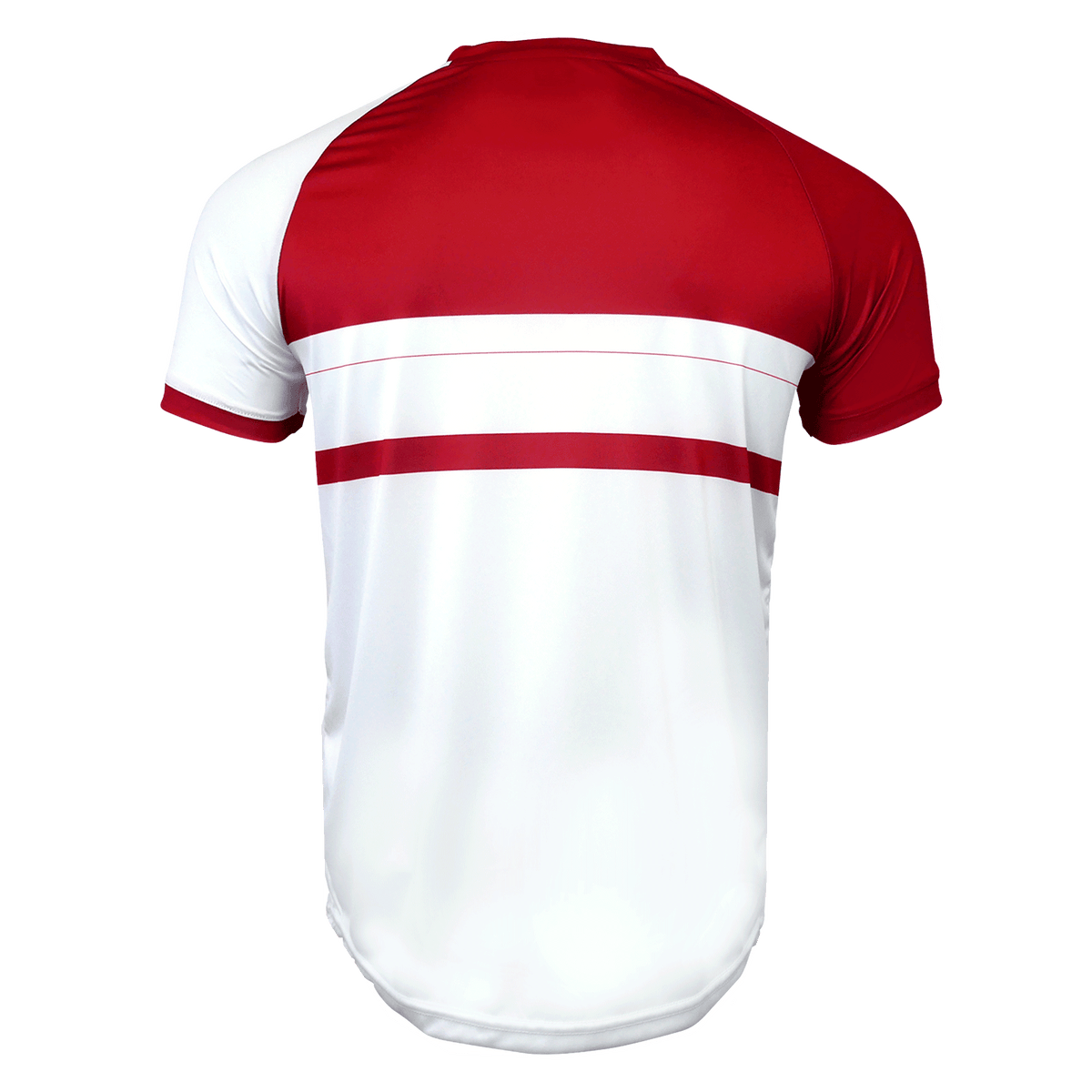 back of the Nation of Rugby Jersey for england in red and white