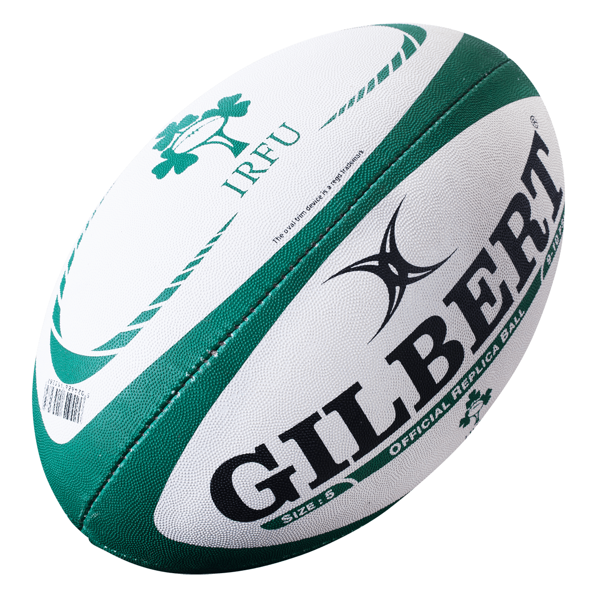 Alternate View of Gilbert & Ireland Logos on Ireland Replica Rugby Ball