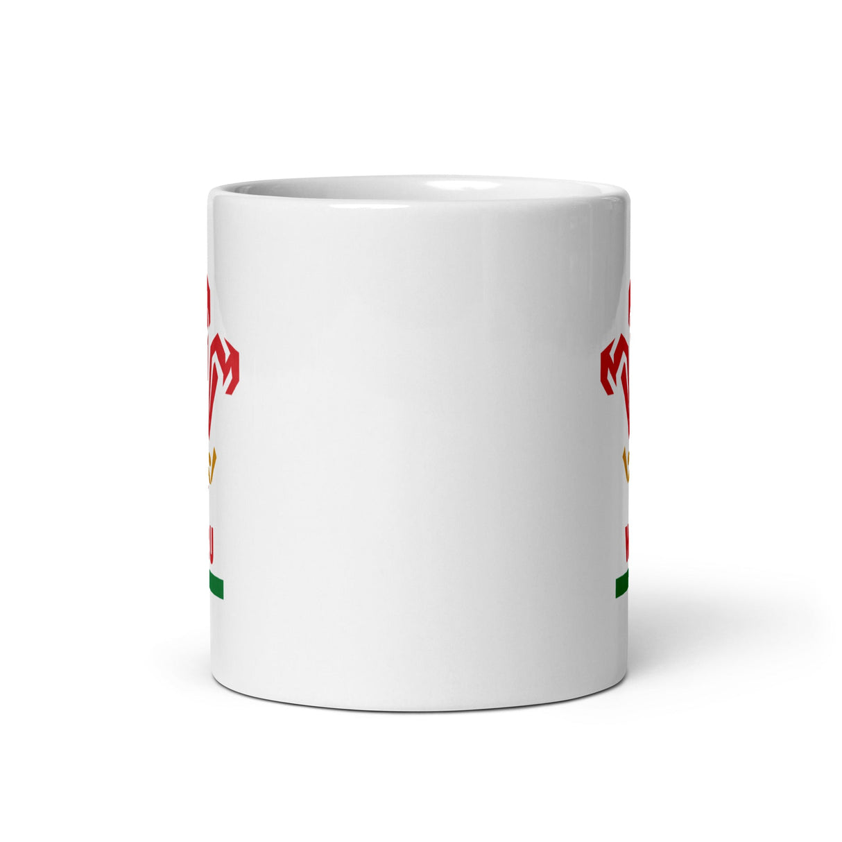 a Wales Rugby Union Mug (11oz) with the flag of Portugal on it.