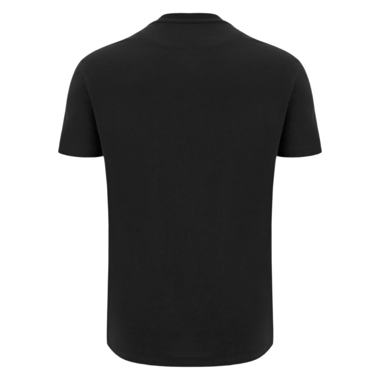 The Italy 25/26 Cotton Supporters Shirt by Macron is shown from the back against a white background—ideal for fans of the Italy national team.