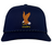 The EMB Augusta USA Rugby Heritage Braid Cap features an embroidered eagle with outstretched wings above yellow "USARFU" text on the front—a classic navy blue cap for true fans.