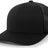 Black Augusta Sportswear Trucker Snapback Cap with a solid front and mesh back, shown on a white background.