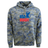 The WRS LAT USA Rugby Camo Edition Throwback Logo Hoodie features a camo pattern, blue eagle silhouette, and "USA RUGBY" text on the front. This unisex hoodie is perfect for any rugby fan.