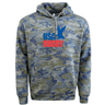 The WRS LAT USA Rugby Camo Edition Throwback Logo Hoodie features a camo pattern, blue eagle silhouette, and "USA RUGBY" text on the front. This unisex hoodie is perfect for any rugby fan.
