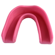 Mueller's Muellerguard Mouthguard, a pink U-shaped dental impression tray, is designed for crafting custom teeth molds and offers shock-absorbing features similar to a mouthguard.