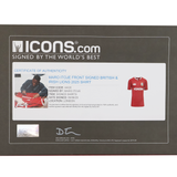 Certificate of authenticity for the Maro Itoje Front Signed British & Irish Lions 2025 Shirt, issued by Icons, featuring a shirt image and signature—premium rugby memorabilia.