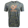 Gray and blue USA Rugby Bronze Camo Edition Supersoft T-Shirt from WRS LAT, featuring the "USA Rugby" logo and an orange rugby ball on the front.
