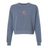 The EMB S&S Activewear Women's USA Rugby Mid-Length Crewneck Sweatshirt is a blue heavyweight fleece, featuring the USA Rugby logo and text centered on the chest for ultimate comfort.