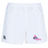 The Girls Rugby Professional Polyester Rugby Short by EMB Canterbury features a Canterbury logo on the left leg and a pink-and-purple "girls rugby" logo on the right, offering athletes stylish, functional shorts.