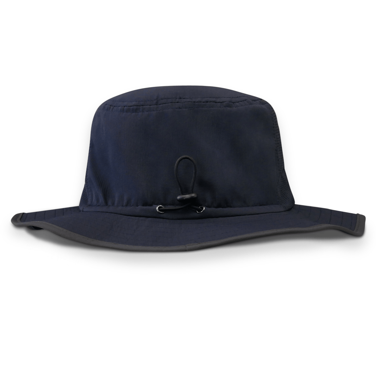 A USA Rugby Crest Legend Boonie Hat in navy blue, perforated design, isolated on a white background by EMB Augusta.