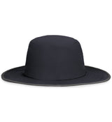 An Augusta Sportswear black Perforated Legend Boonie hat made of moisture-wicking fabric, on a white background.