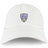 The Franklin County High School Rugby Adult Low-Profile Cotton Twill Dad Cap by EMB S&S Activewear features custom embroidery of the Flyer RFC logo with a stylized shield and text on the white cotton twill front.