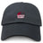 The EMB S&S Activewear Guilford College Adult Low-Profile Cotton Twill Dad Cap features "QUAKER RUGBY" and a rugby ball logo embroidered in red and white—a classic team hat for rugby fans.