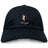The Lincoln Wolves Adult Low-Profile Cotton Twill Dad Cap by EMB S&S Activewear features a black cotton twill build, a stylized wolf logo, and "Wolves Rugby" embroidered in red and white on the front.